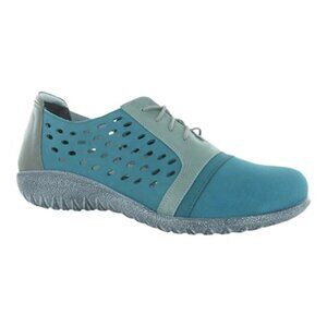 NAOT Lalo Teal/Tin Gray Nubuck Lace-up Walking Shoes Size EU 37/US 6-6.5